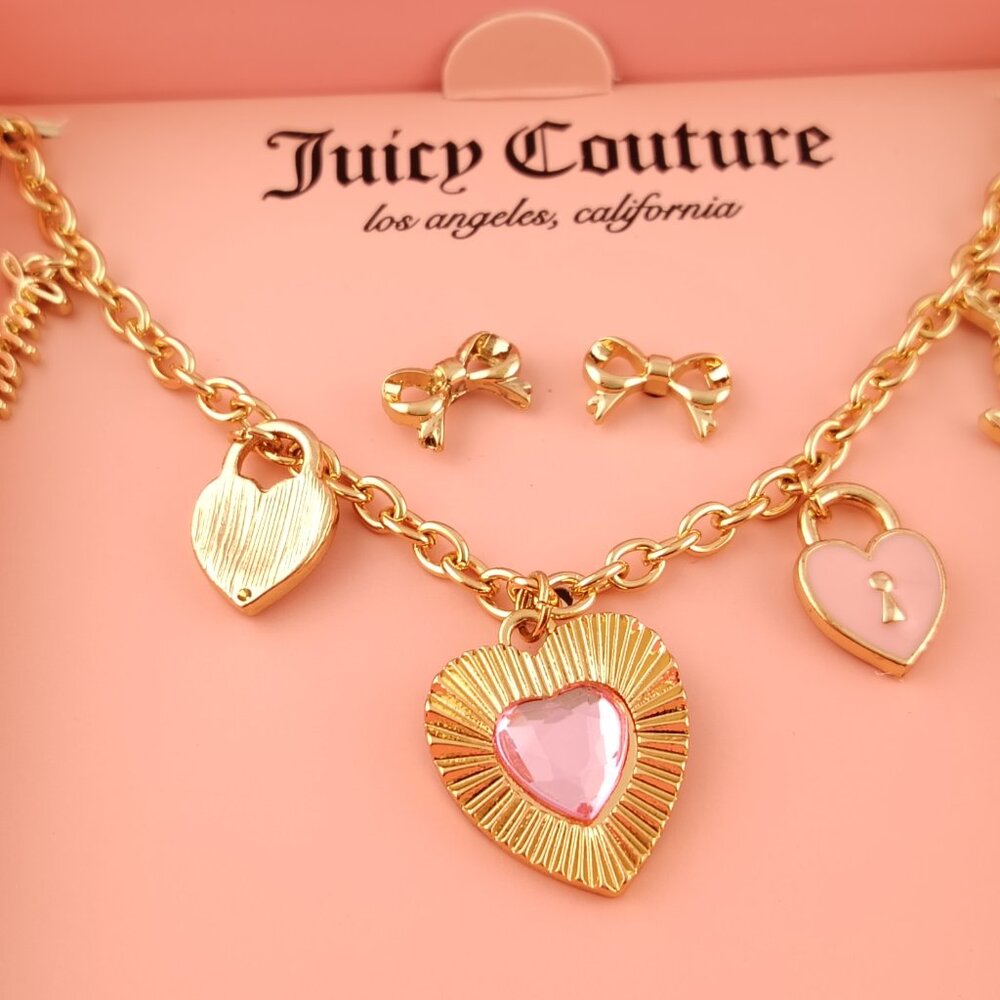 Juicy Couture Charm Necklace Earring Set - Picture 2 of 7